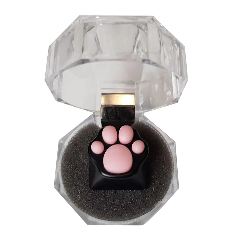 Pink and Black 1 шт. розовый черный 10 видов Милая кошачья лапа пластиковая Кепка PBT индивидуальный переключатель Cherry Blossom Keycap для механической клавиатуры - Цвет: Pink and Black