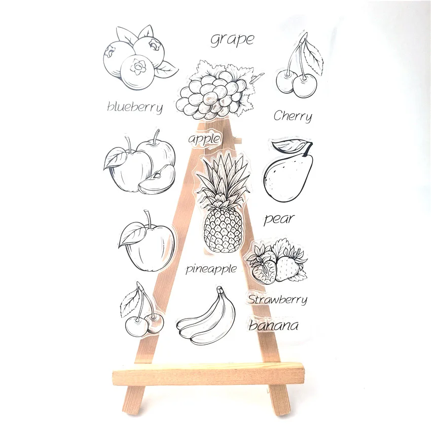 Хит продаж прозрачный штамп с алфавитом в виде фруктов/силиконовый альбом для