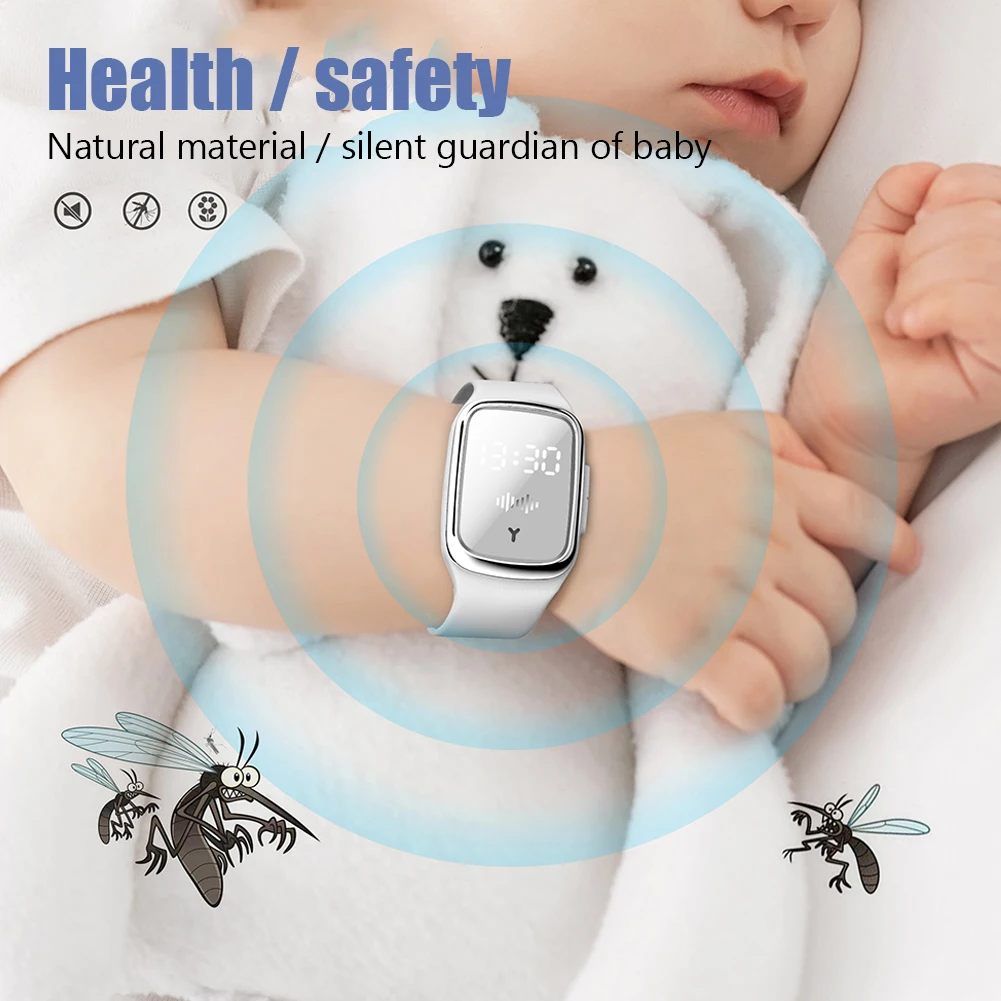 Новинка натуральный ультразвуковой репеллент от комаров часы перезаряжаемый