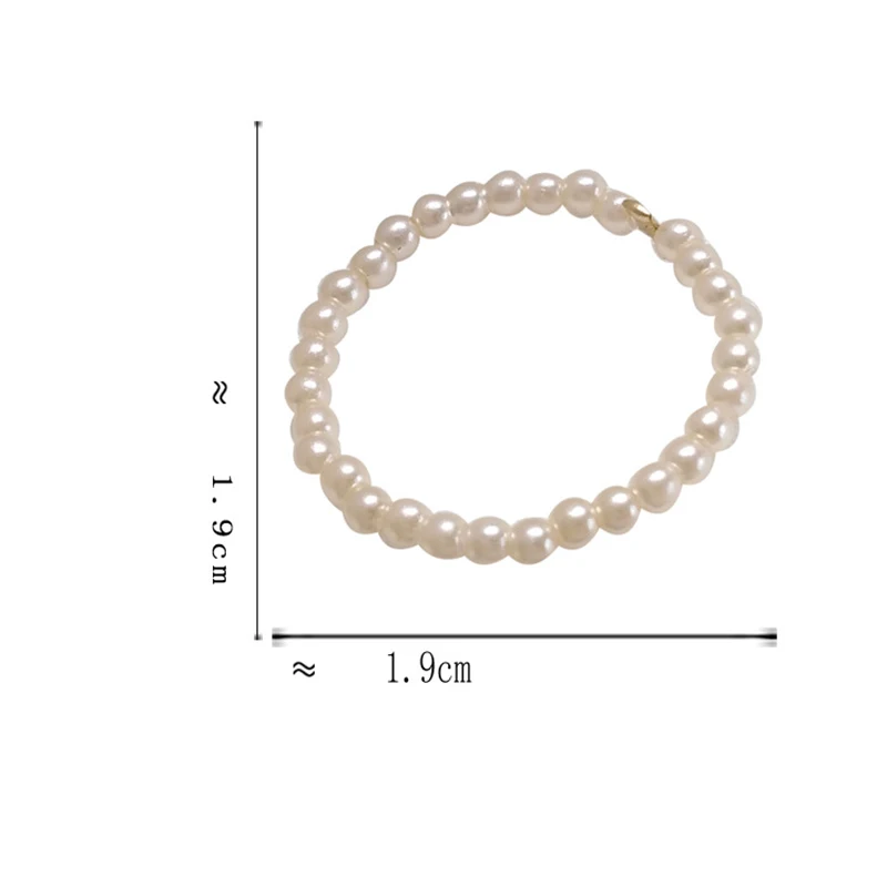 

Fashion Imitation Pearl Rings for Women White Color Round Beaded Geometric Rings Wedding Party Jewelry New Finger Ring Gifts