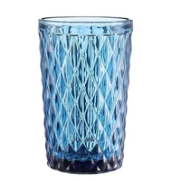 whisky glass european style embossed blue diamond pattern retro juice beer mugs restaurant hotel kitchen home furnishings