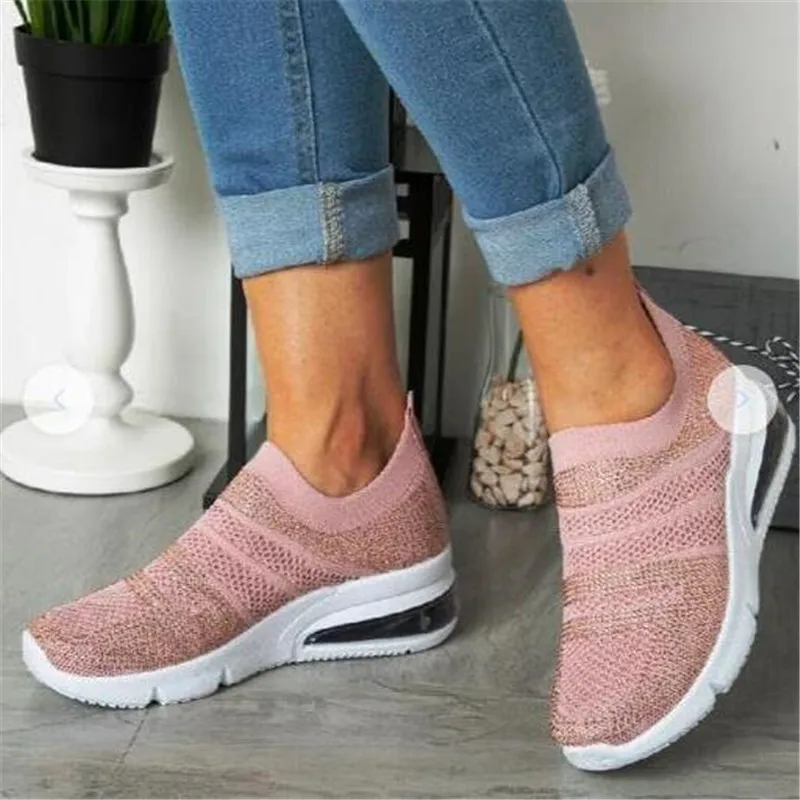 

Кроссовки женские на платформе, легкие дышащие спортивные туфли, лоферы, Повседневная летняя обувь, большие размеры
