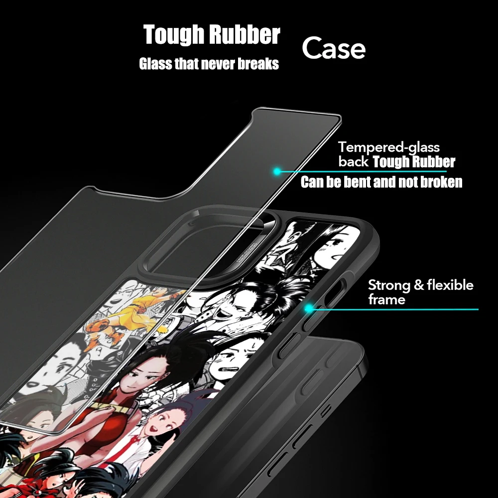 Резиновый чехол Yaoyorozu для iPhone 12 11 Pro Max XS 8 7 6 6S Plus X 5S SE 2020 XR 12Mini Momo |