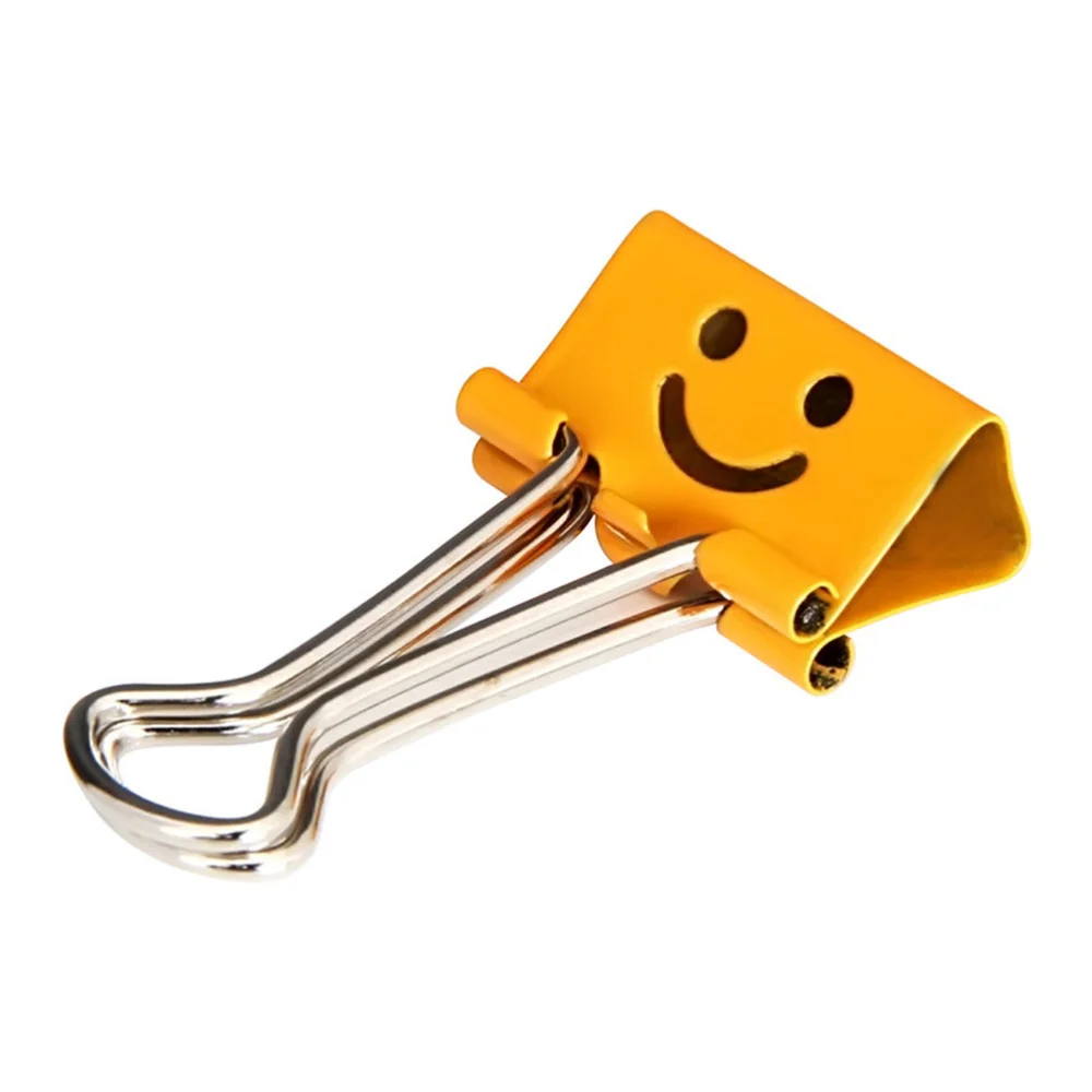 

40pcs Binder Clips Smile Face File Paper Clip for Home School Office (Mixed Color)