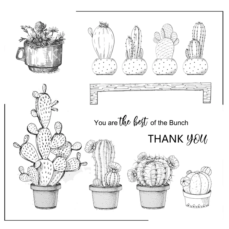 

Cactus Clear Stamps Scrapbooking Crafts Decorate Photo Album Embossing Cards Making Clear Stamps New