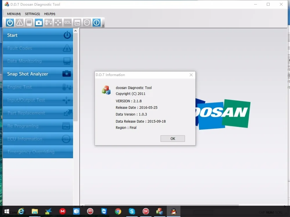 Doosan диагностический инструмент DDT SCR + DPF G2 DCU ECU программпосылка 2020 генератор