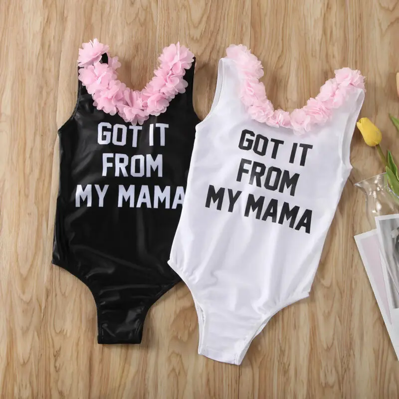 От 6 месяцев до 5 лет бикини с надписью MY MAMA для маленьких девочек летняя пляжная