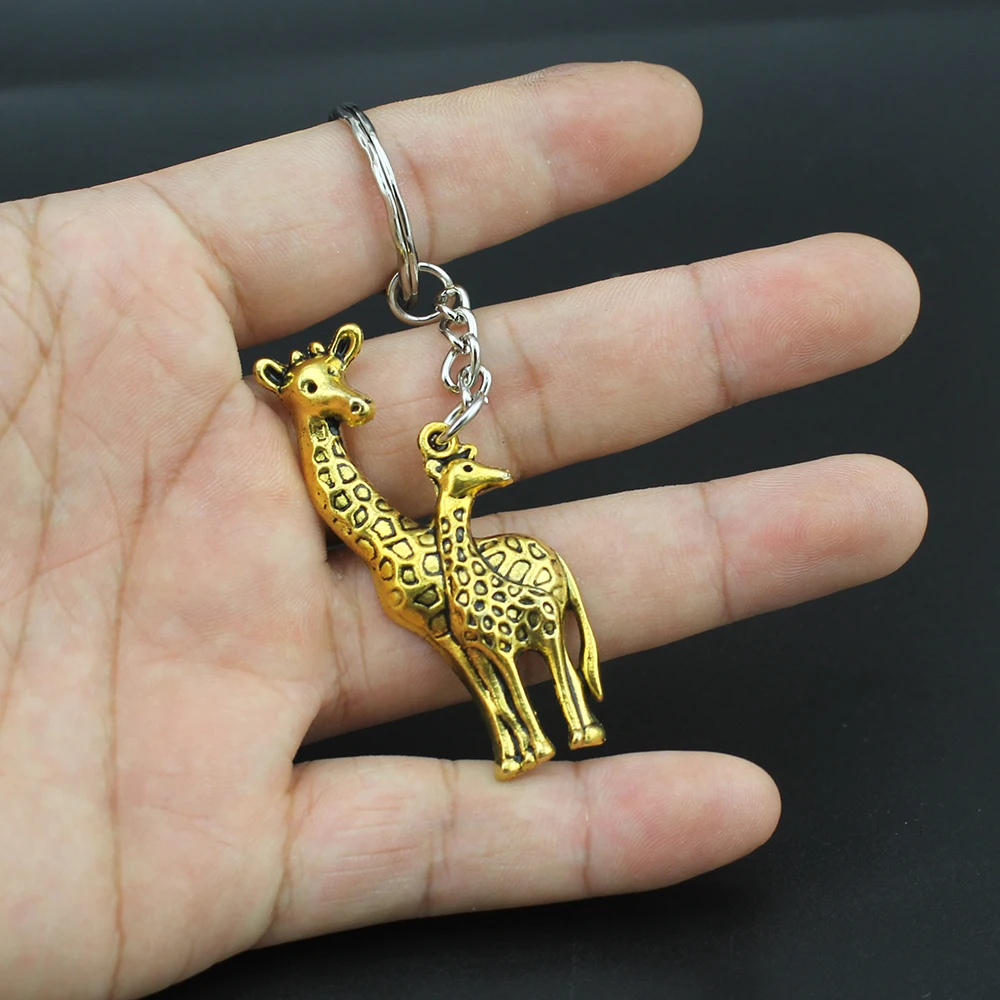 Giraffe Hapiship новые женские/мужские модные ювелирные изделия лиса Жираф Сова ключи цепочки Ключи Кольца Сплав амулеты подарки YS001 - Цвет: Giraffe