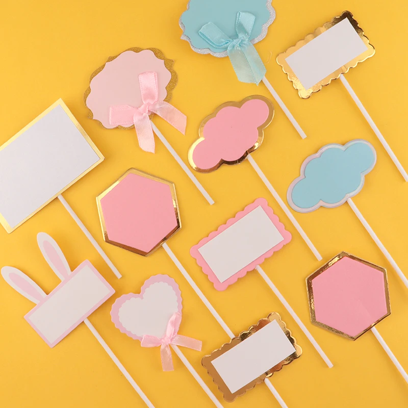 Cakelove розовый/синий флаг для торта девочек с днем рождения пустой торт Топпер