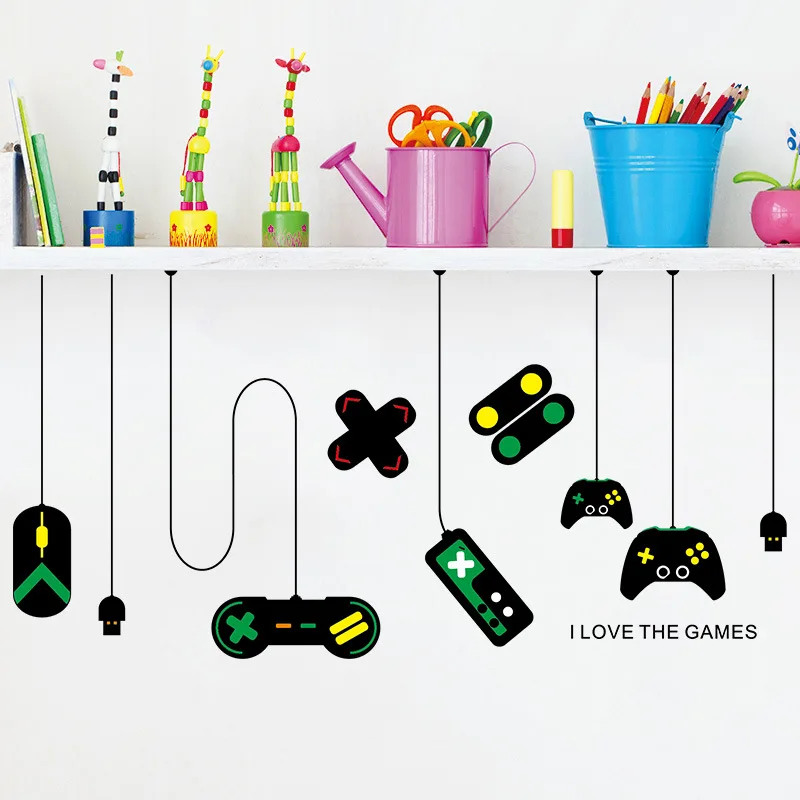 

DIY Game Wall Sticker for Boy Game Handle Decorative Notebook Stickers Desk Bedroom Furniture Decals Mural Decor Wallstickers