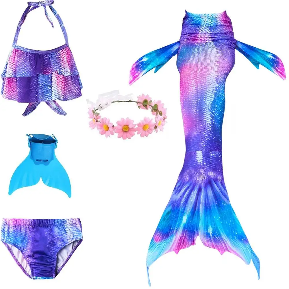 Blue 96 set 1 Хвост русалки для девочек, купальный костюм, детский Zeemeerminstaart Cola De Sirena Cauda De Sereia косплей, Костюм Русалки - Цвет: Blue 96 set 1
