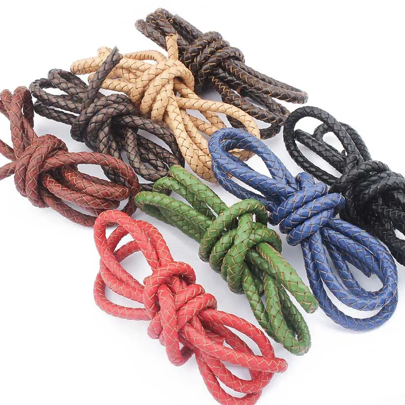 1 метр диаметр 6 мм красный черный синий круглый Боло Плетеный шнур из натуральной