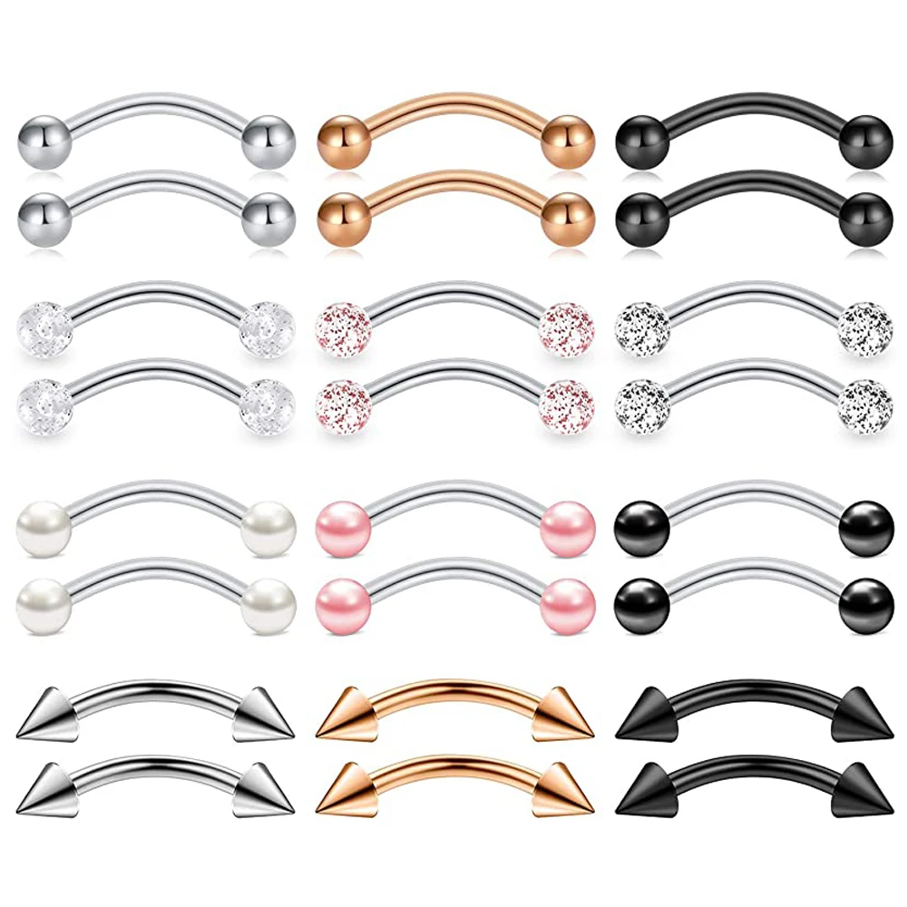 

24PCS Fake Septum Stainless Steel Non Piercing Nose Rings Faux Non Pierced Nose Septum Piercing Jewelry Set for Women Men Set