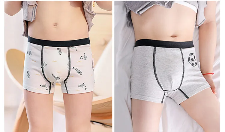 2 шт./лот нижнее белье для мальчиков серые боксеры все сезоны хлопковая детская