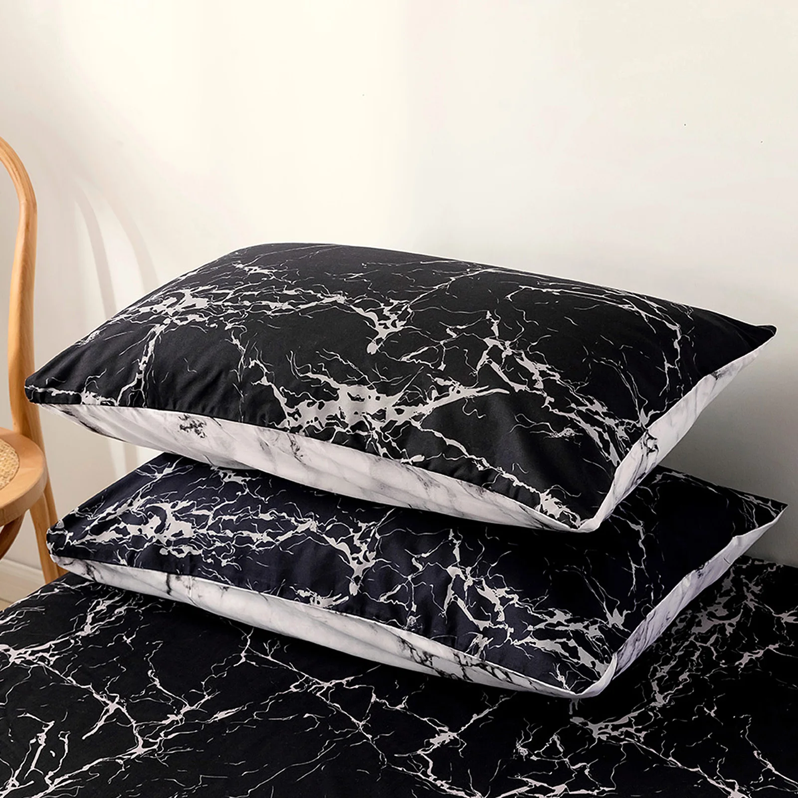 

Printed Marble Bedding Set For Bedroom Soft Bedspreads Double Bed Comfortable Duvet Cover Quality Quilt Cover And 2 Pillowcases