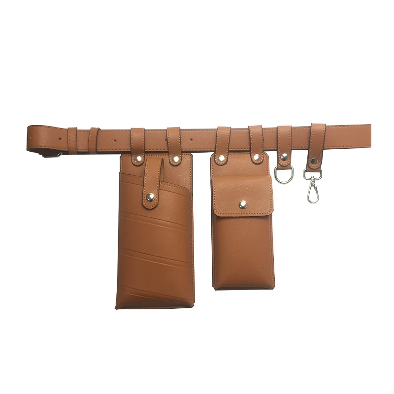 Brown waist bag Поясная Для женщин серпантин поясная сумка кожаная сумка модный ремень сумка Для женщин маленький телефон сумка Crossbody сумки B101 - Цвет: Brown waist bag