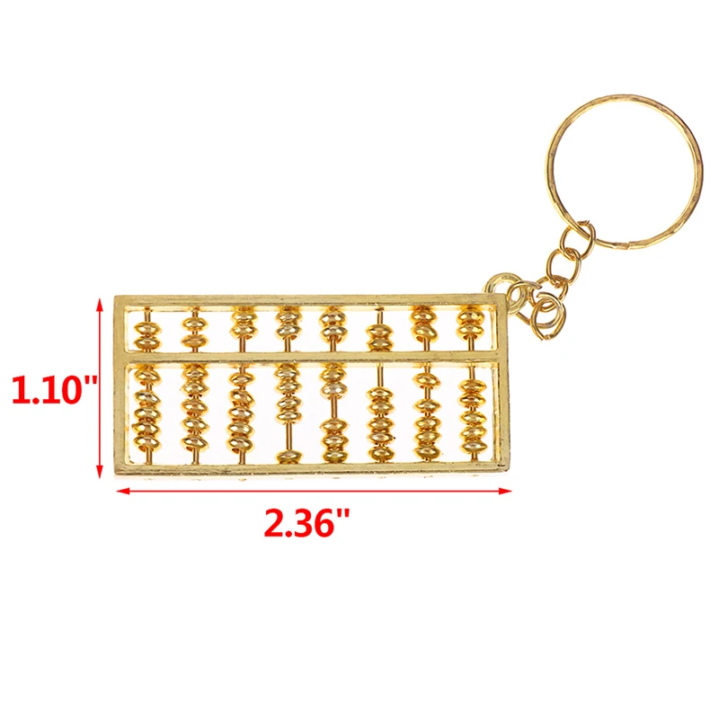 

1PCS 8 Rows Zinc Alloy Crafted Unique Chinese Style Pendant Gold Abacus Key Ring Keychain
