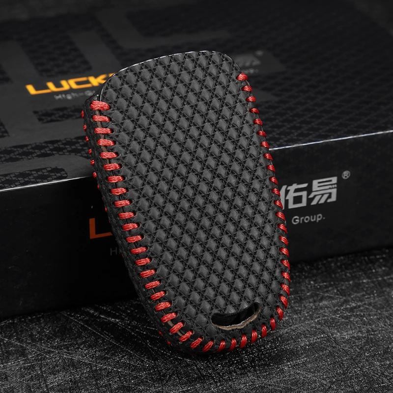 

luckeasy Leather Key Cover for BUICK malibu 2016 2017 car holder case key3