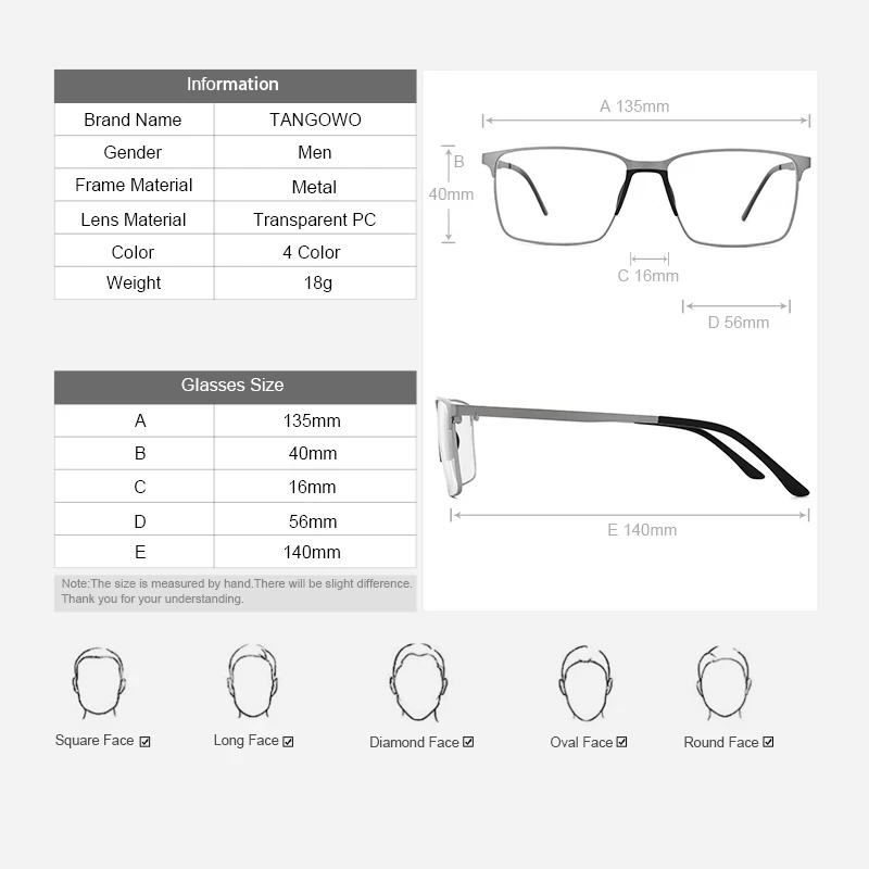 glasses frame men alloy prescription glasses blue light glasses myopia glasses square metal eyeglasses men computer glasses free global shipping