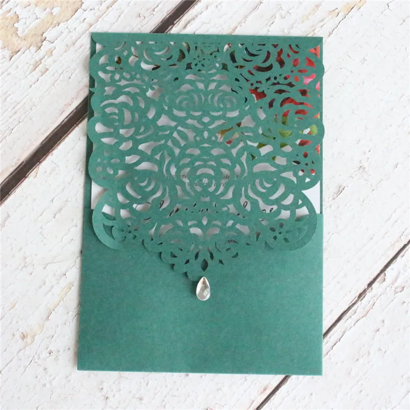 Деревенская Роза лазерная обработка карман темно зеленый Алмазный Декор