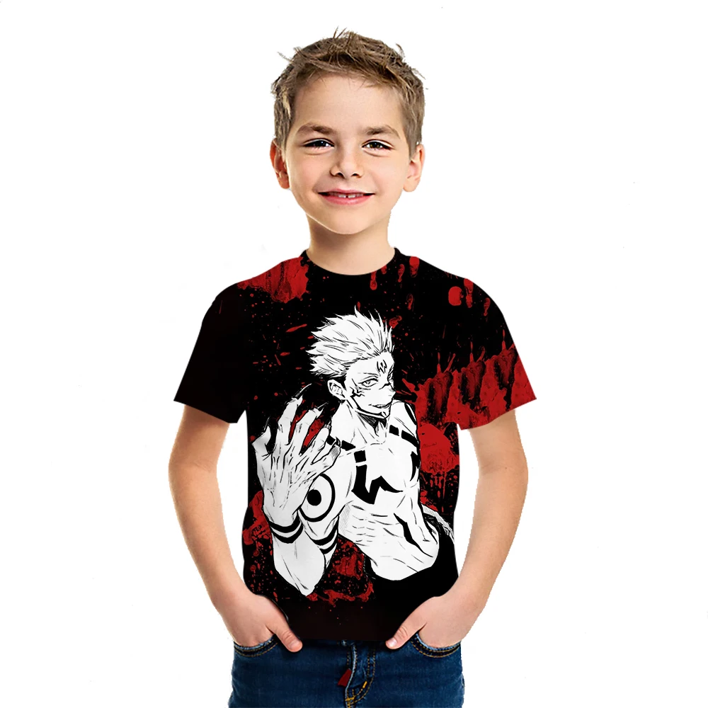 

Jujutsu Kaisen Anime Children's WQear Men's And Women's Summer T-Shirt 2021 New Cotton 3D Printing Short Sleeve Creative Casual