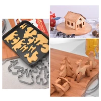 18pc christmas gingerbread house cookie cutter set 3d stainless steel cookie biscuit mold fondant cutter baking tool party decor
