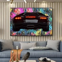 abstract dollars and car canvas prints modern money graffiti paintings on the wall street art pictures home decoration cuadros