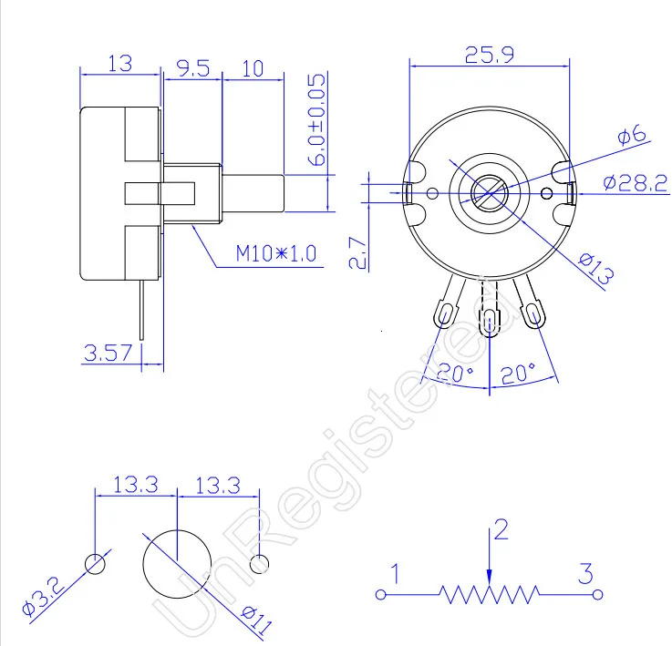 TZT WTH118 DIY набор частей 2 Вт 1A потенциометр 1 к 2,2 к 4,7 к 10 к 22 к 47 к 100 к 470 к 1 м