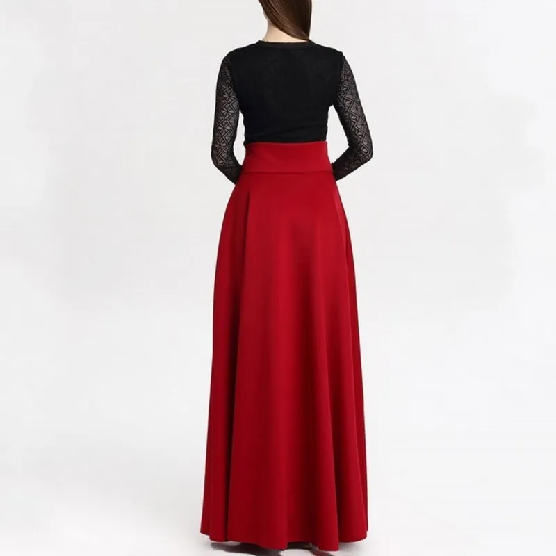 Новинка 2020 Модные женские длинные юбки в богемном стиле плиссированные красные с