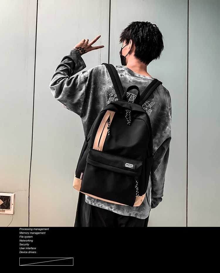 

BB512 2021 new Japanese Harajuku casual simple canvas school bag men's backpack