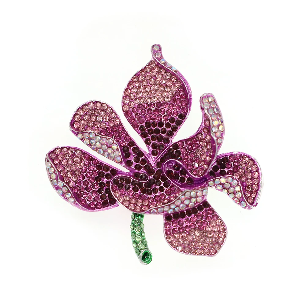 Элегантный цвет-розовое золото/серебро/темно-фиолетовый/фуксия Орхидея цветок