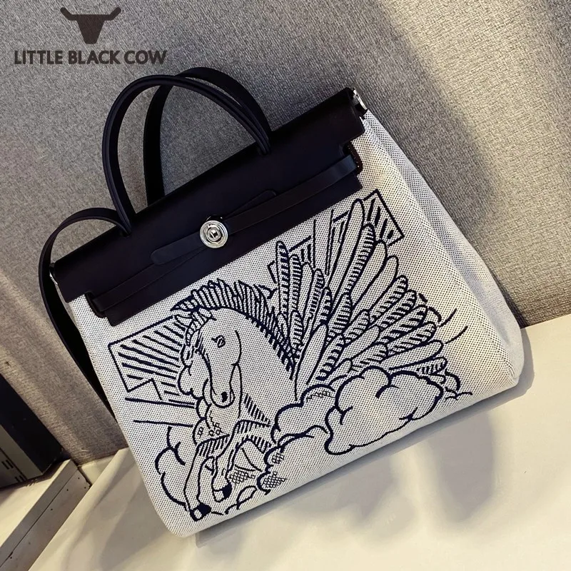 Сумка-тоут женская из натуральной кожи с вышивкой | Багаж и сумки