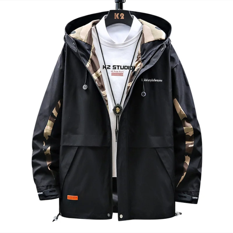 

2020 Autumn& Winter New Arrivals Simple Color Matching Plus Size Loose Wild Casual Fashion Men Tide Tooling Jacket Free Shipping