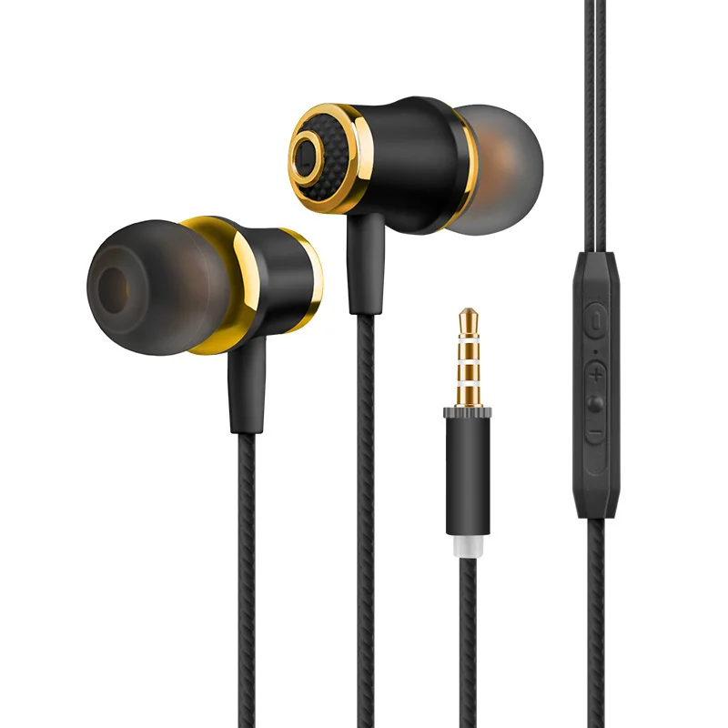 Наушники-вкладыши с гальваническим покрытием спортивные наушники проводные для