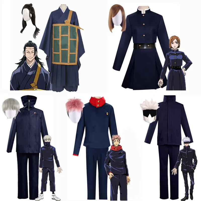 

Anime Costumes Jujutsu Kaisen Itadori Yuji Cosplay Costume Kugisaki Nobara Wigs Fushiguro Megumi Uniform Set and Headwear