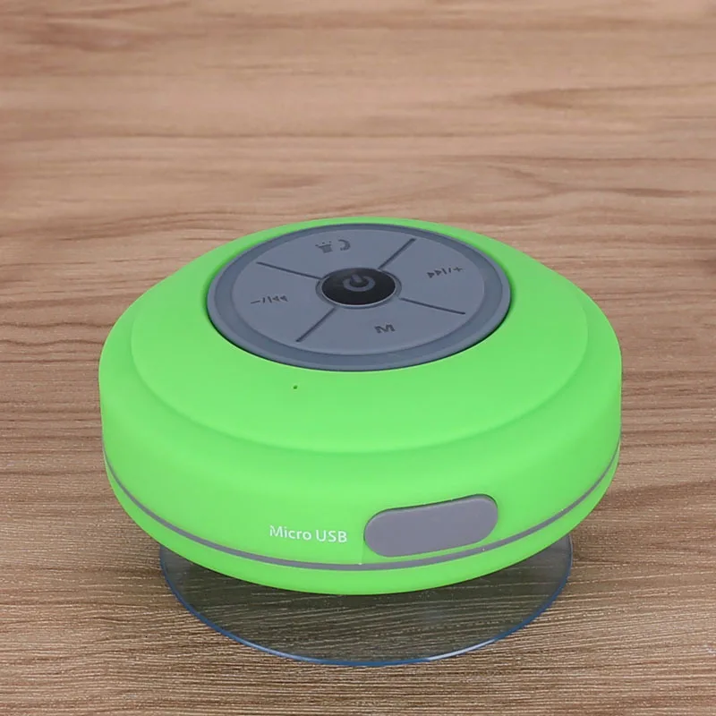 Будет ли Водонепроницаемый Bluetooth громкоговоритель коробка приносить светодиодную лампу Tf разъем-в душевой комнате автомобиль Hands-free маленький громкоговоритель коробка - Цвет: BTS06 green
