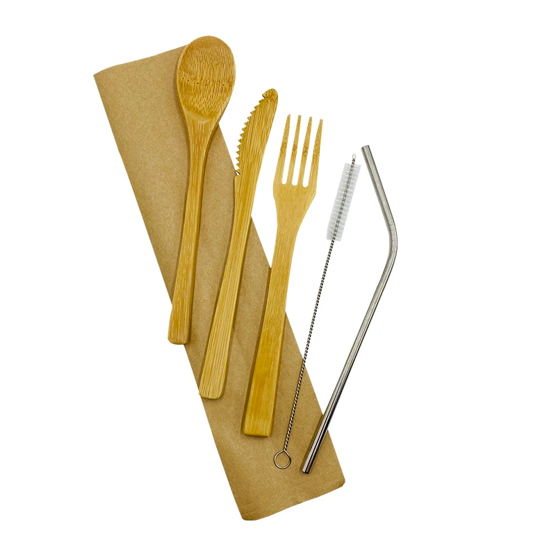 Органическая портативная посуда многоразовая биоразлагаемая набор посуды для