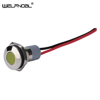 14mm shipping round type waterproof ip67 metal warning indicator light signal lamp pilot with wire red blue