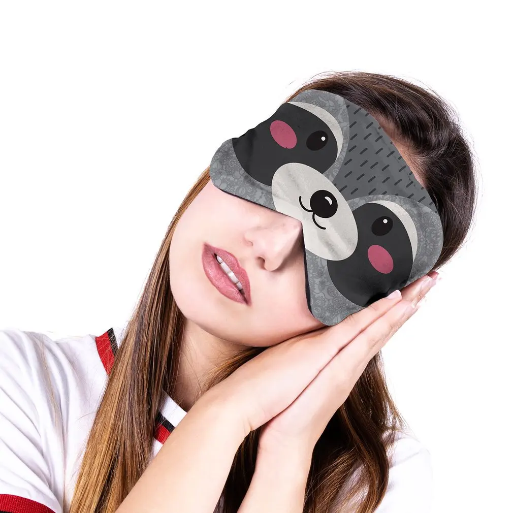 Маска для сна CPAP симпатичная маленькая маска енота глаз регулируемый оттенок