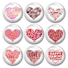 Стеклянные кабошоны ручной работы, для самостоятельного изготовления ювелирных изделий, с плоским основанием, с изображением сердца, для Дня Святого Валентина, фурнитура для аксессуаров