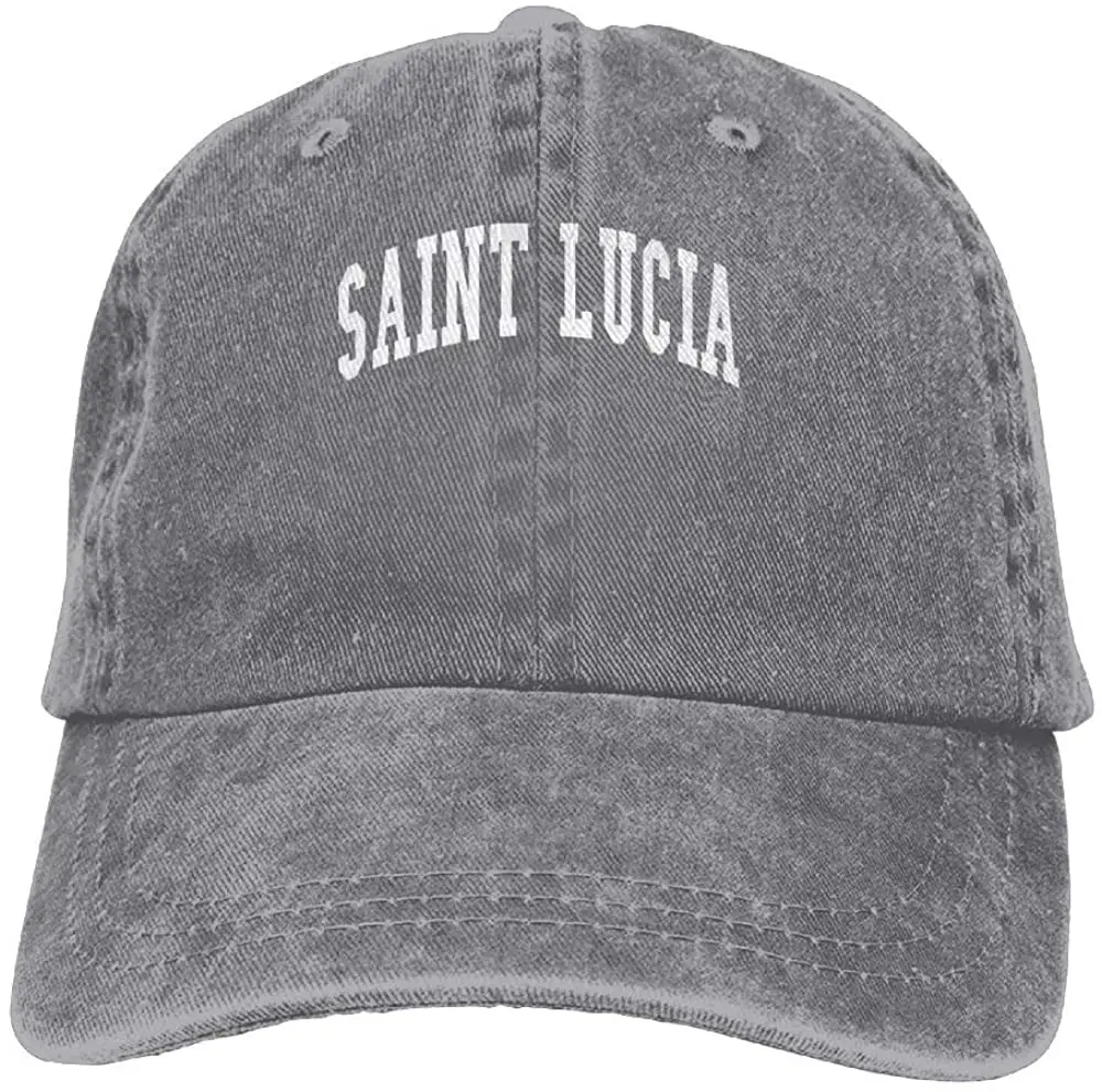 

Unisex Saint Lucia Cool Cap Saint Lucia Running Hats 2018 New Adult Cowboy Hat Ash Black