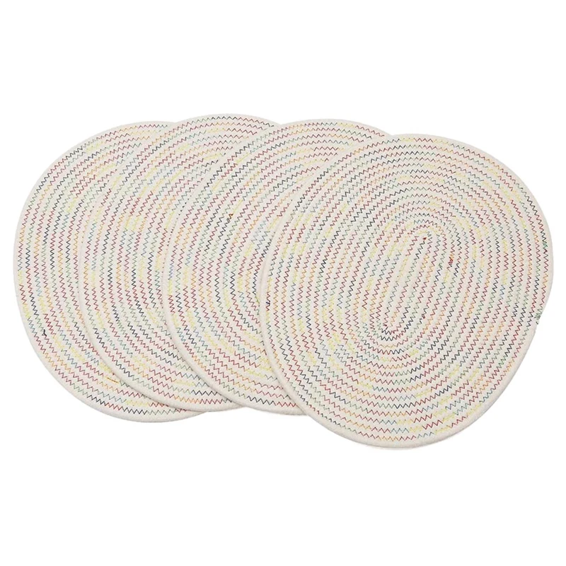 Овальные коврики под тарелки градиентные плетеные для стола термостойкие с