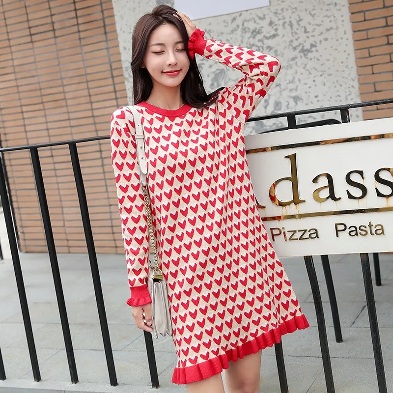 2019 Новое поступление зимнее платье для беременных Милое трикотажное Хлопковое