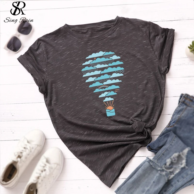 Футболка женская летняя хлопковая с принтом коротким рукавом|Футболки| |