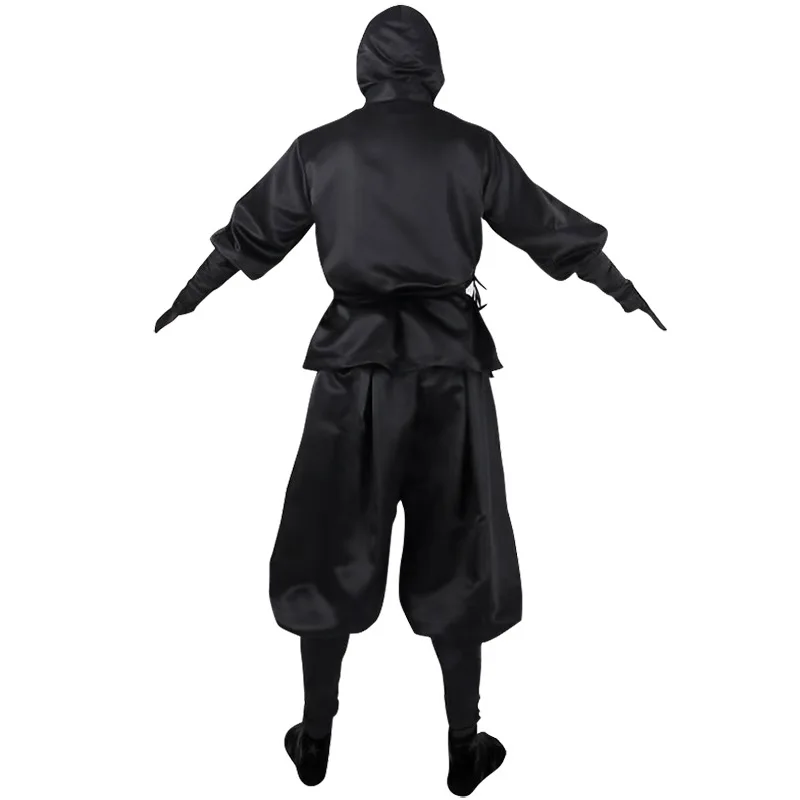 

2021 new Japanese black ninja cosplay suit Halloween costume adult ninja samurai men and women suit size XS-3XL
