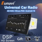 Eunavi 2 din 10,1 дюймов DSP TDA7851 Универсальный Android 10 Автомобильный мультимедийный dvd плеер 2din GPS сенсорный экран Bluetooth wifi без DVD