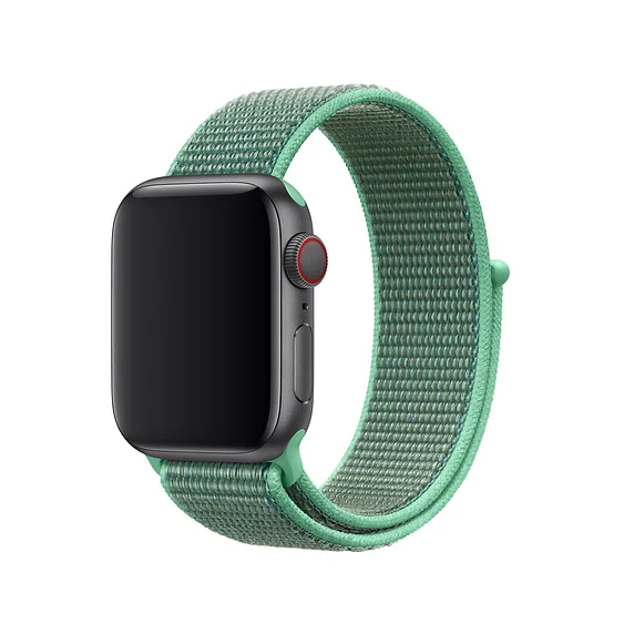 Цветной ремешок для часов Apple Watch 42 мм 38 мм 40 мм 44 мм тканый нейлоновый спортивный ремешок для iWatch 5 4 3 2 1 мягкий светоотражающий ремешок - Цвет ремешка: spearmint