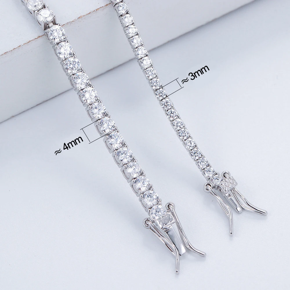 

Real 925 Silver 7-8 Inch Tennis Bracelets Pave 2/3/4/5/6mm Cubic Zironia Rhodium/Gold-color Hiphop Rock Luxury Chain For Men