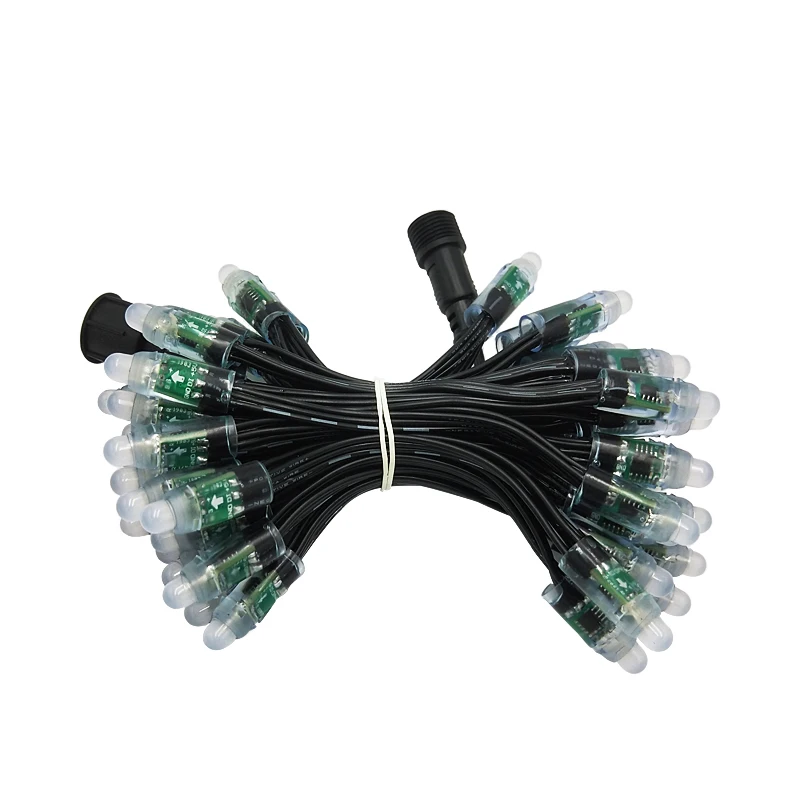 Водонепроницаемый WS2811 12 мм DC12V IP68 черный провод диффузный цифровой красный