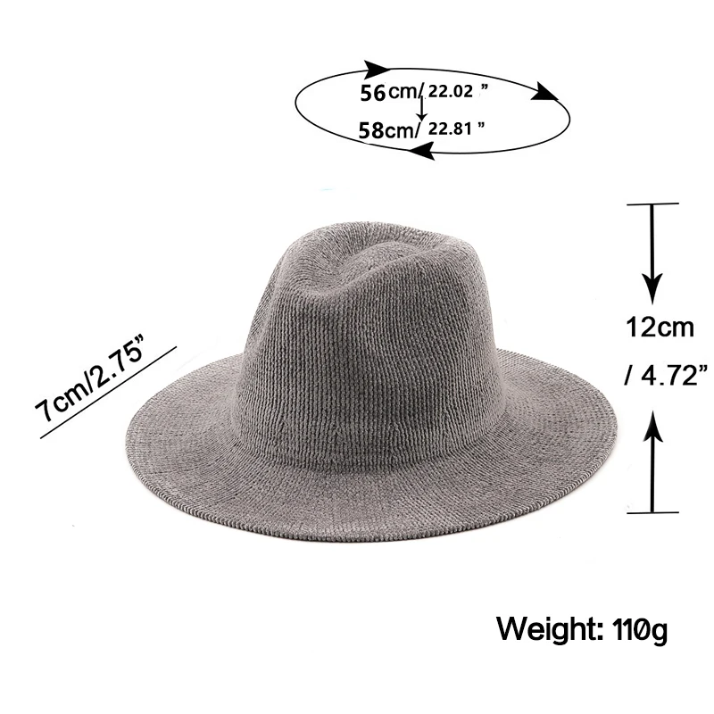 Женская и мужская шляпа-федора из синели 56-58 см